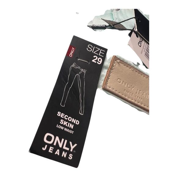 NWT Only Low Rise Jegging Distressed Turquoise denim Second Skin 29 - Picture 4 of 10